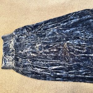 Anthropologie Crushed Velvet Wide Leg Pull on Pants